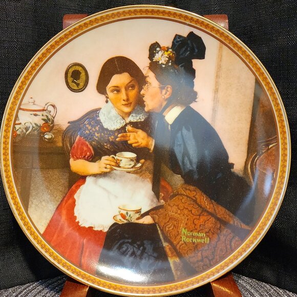Gossiping in The Alcove - Norman Rockwell Collectors' Plate VTG - Picture 1 of 8